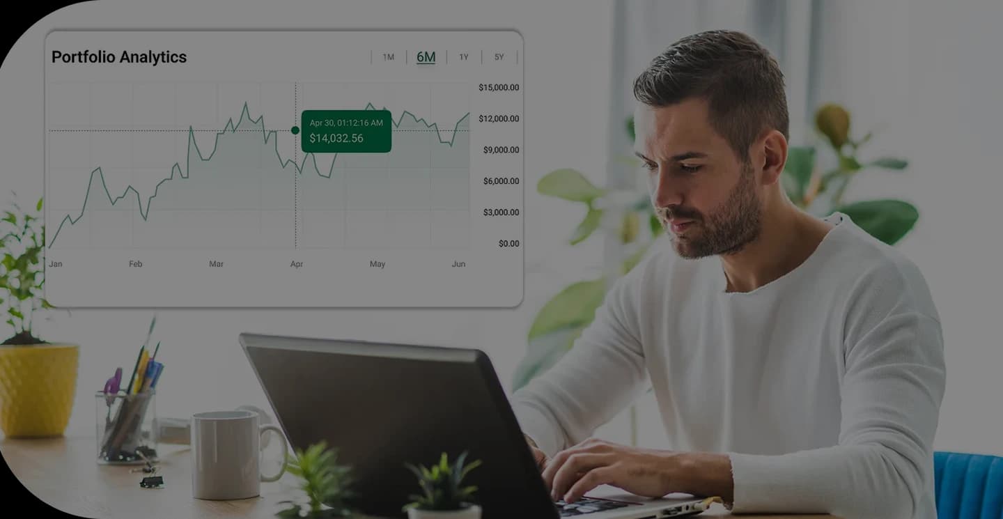 Investor reviewing portfolio analytics on a laptop